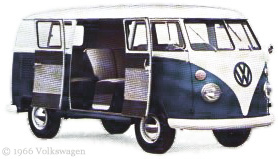 Blue and White Microbus